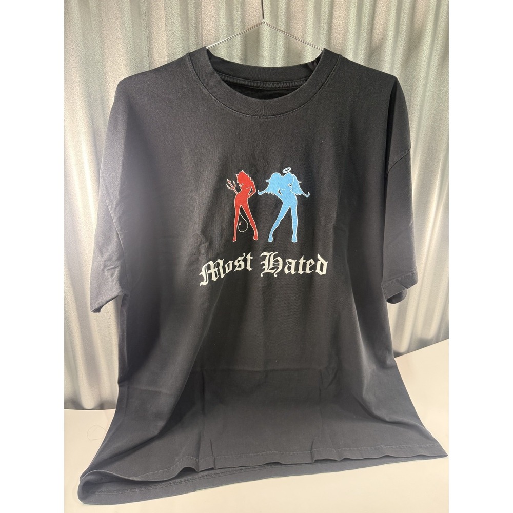 Most Hated LA Graphic Tee Black Y2K Streetwear T-Shirt Angel Devil Gothic XL